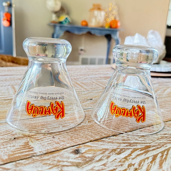 Set of 2 Kahlua Liqueur 6 oz Cocktail Glasses "The Everyday Exotic" 3-3/4" Tall - Picture 4 of 4